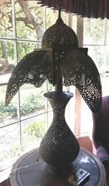 Very large vintage Moorish table lamp...more pics to follow. Approx 50 in tall