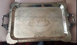 Terrific Aesthetic movement 19th century silverplate tray