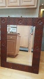 Large carved vintage mirror