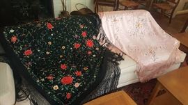 Two wonderful vintage silk piano scarves!