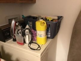 Utility room - irons & miscellaneous cleaning supplies