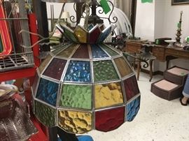 Stained glass hanging lamp