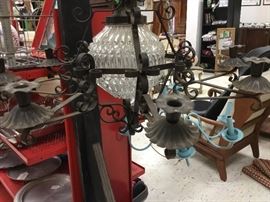 Wrought iron hanging lamp