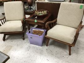 Mid-century rocker and chairs