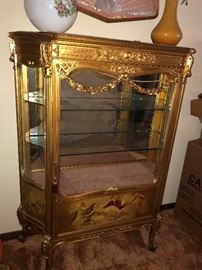 GOLD GILDED CHINA CABINET