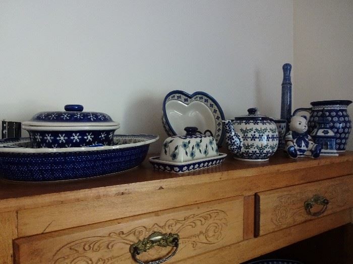 ... a few of the hundreds of pieces of POLISH POTTERY