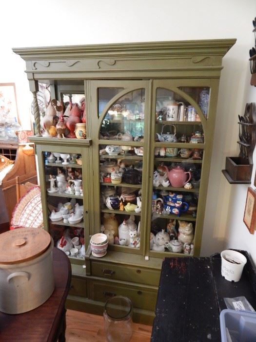 Painted green cabinet