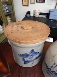 Antique crock with original lid