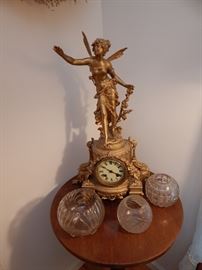 Ansonia fairy gilt mantle clock