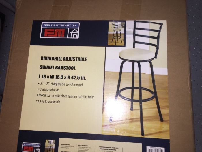 brand new two bar stools never removed from box