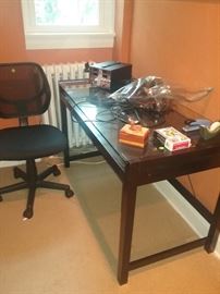 Glass Top Desk & Office Chair