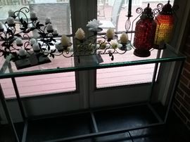 Glass Top/ Metal Frame Sofa Table