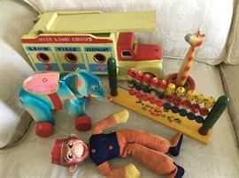 Vintage painted wood toys