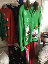 Many Christmas sweaters