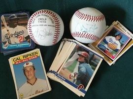 Autographed balls by Greg Nettles & Vida Blue