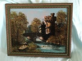 Reverse painting on glass