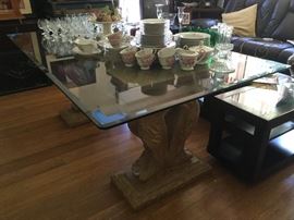 Beveled Glass-top Dining Table