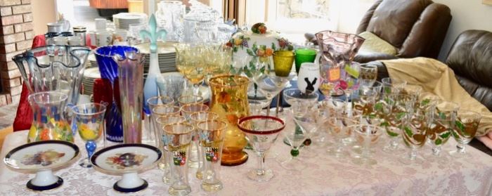 Tables of Ceramics - Porcelain and Crystal