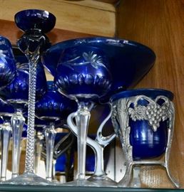 Cobalt Cut to Clear Glass