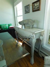 Farmhouse design drop leaf sofa table 