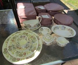 Wedgwood Bone China Set for #8 with Teapot & serving pieces
