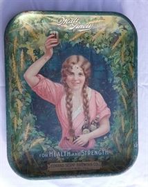 Conrad Seipp Brewing Co "Malt Linew" antique Tray