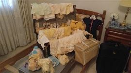 Twin Stickley beds & vintage clothing