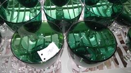 #39 pcs Emerald green hand blown stemware