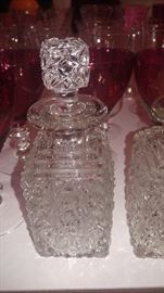 Beautiful glass stopper hand blown perfume bottles belonging to great great grandmother 