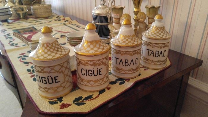 Antique  tobacco jars humidor Italy 