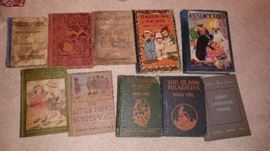 Early Readers reading books antique children's early readers