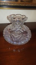  Vintage cut glass crystal vase