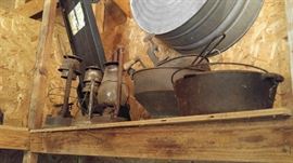 Old lanterns cast iron pots