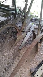 Vintage plows farm implements