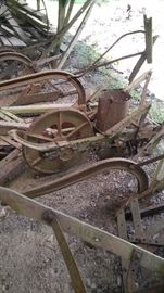 Vintage plows farm implements