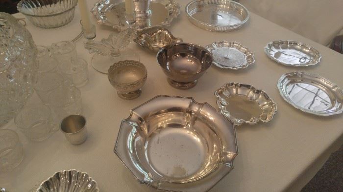 Silver plate serving 