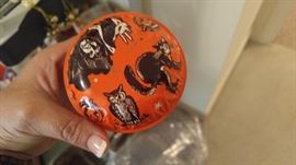 Vintage Halloween metal toys noise maker