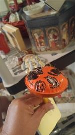 Vintage Halloween metal toys noise maker