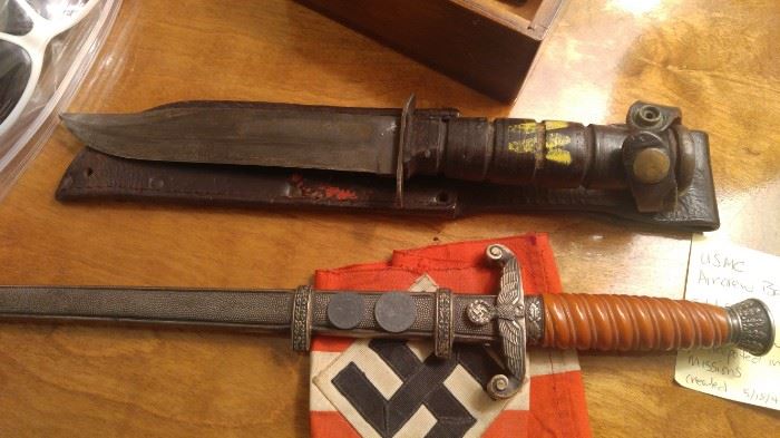 WWII Vintage German dagger officer's with swastika and swastika armband