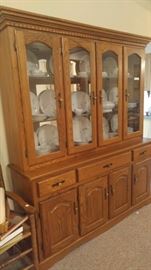 Solid oak China cabinet