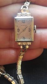 Antique Art Deco Blancpain Diamond & 14k white gold Elongated Lady’s Watch