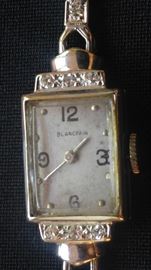 Antique Art Deco Blancpain Diamond & 14k white gold Elongated Lady’s Watch