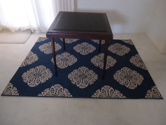 Vintage card table and rug