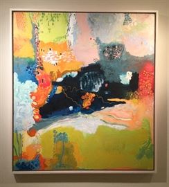 Large oil on canvas by Alison Nichols Ferrig, St. Louis artist. It measures 38" wide by 42" long.