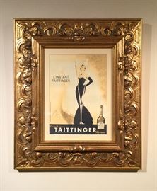 French advertising print in gilt frame.