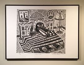 Woodblook signed Mock, 2001.