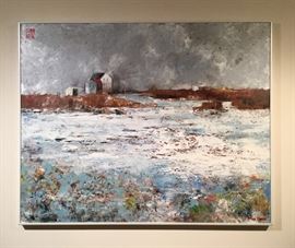 Mun Sheung Quan, listed artist, oil on masonite. 