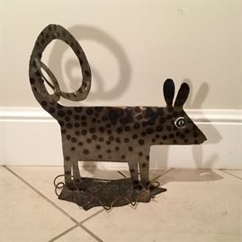 Signed whimsical sculpture.