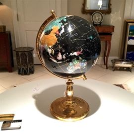 Hardstone inlaid globe.