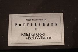 Label for brown leather sofa.